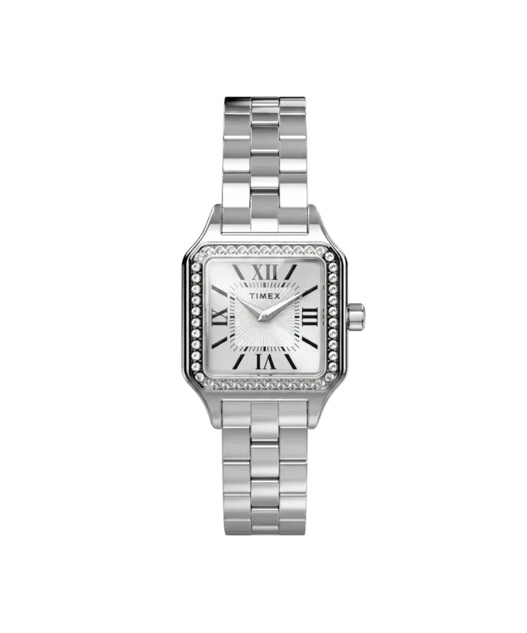 Jam tangan Timex Addison TW2Y90300 warna silver penuh
