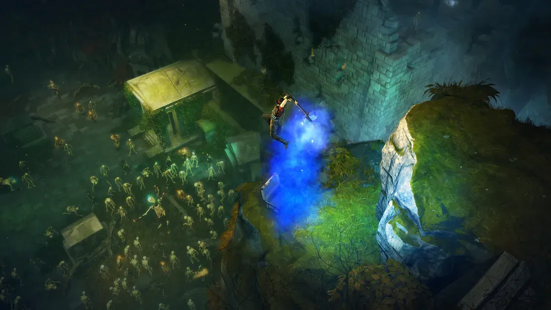 Aksi serangan khusus karakter dalam game Victor Vran