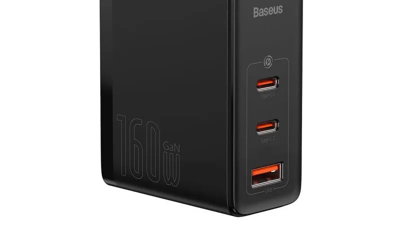 Charger GaN Baseus Hurricane 3 160W Usung Kipas Pendingin dan Layar TFT