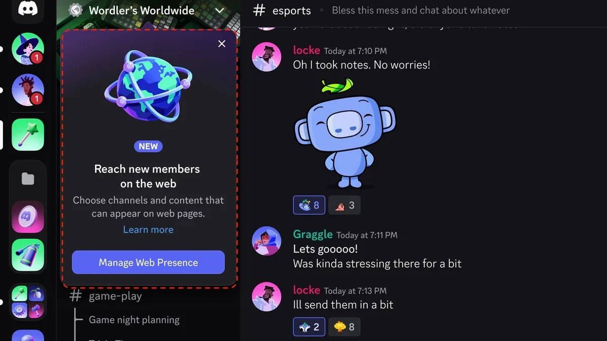 Fitur pengindeksan percakapan publik Discord ke hasil pencarian Google
