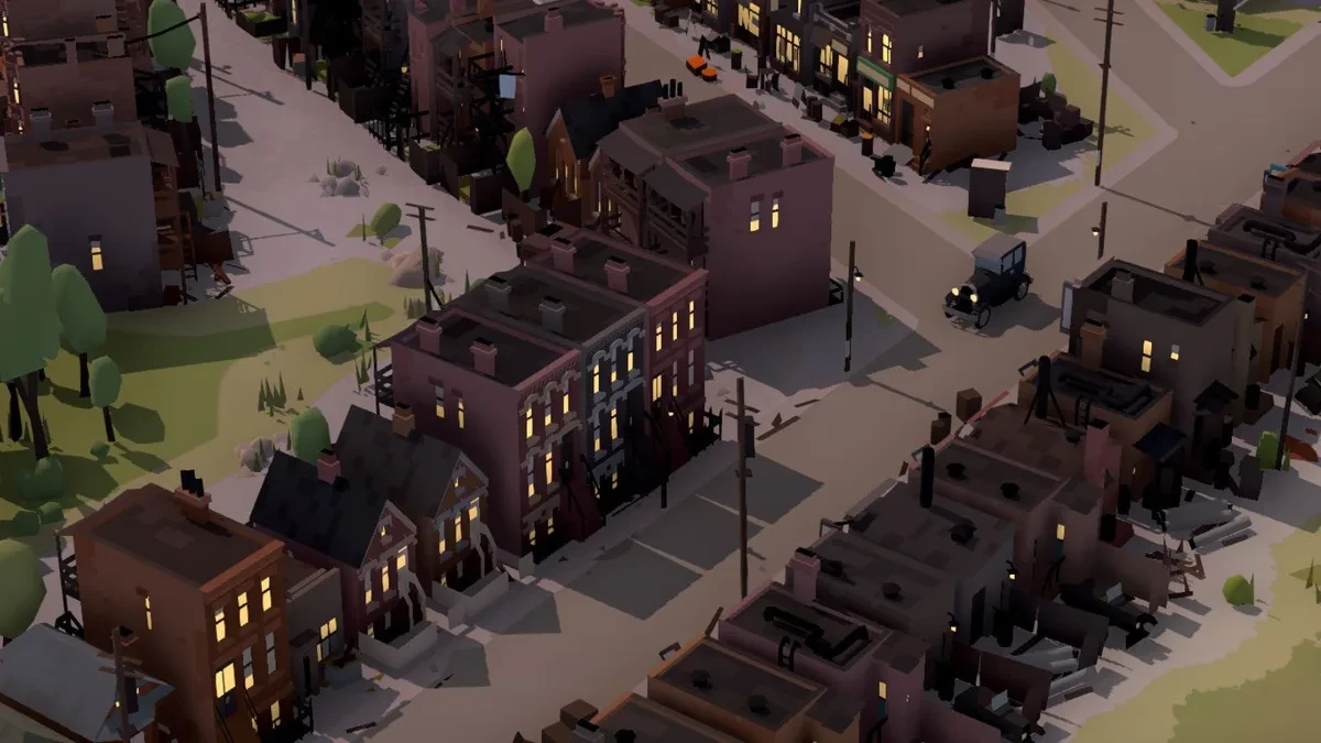 Tampilan visual game City of Gangsters yang sedang diskon di Steam