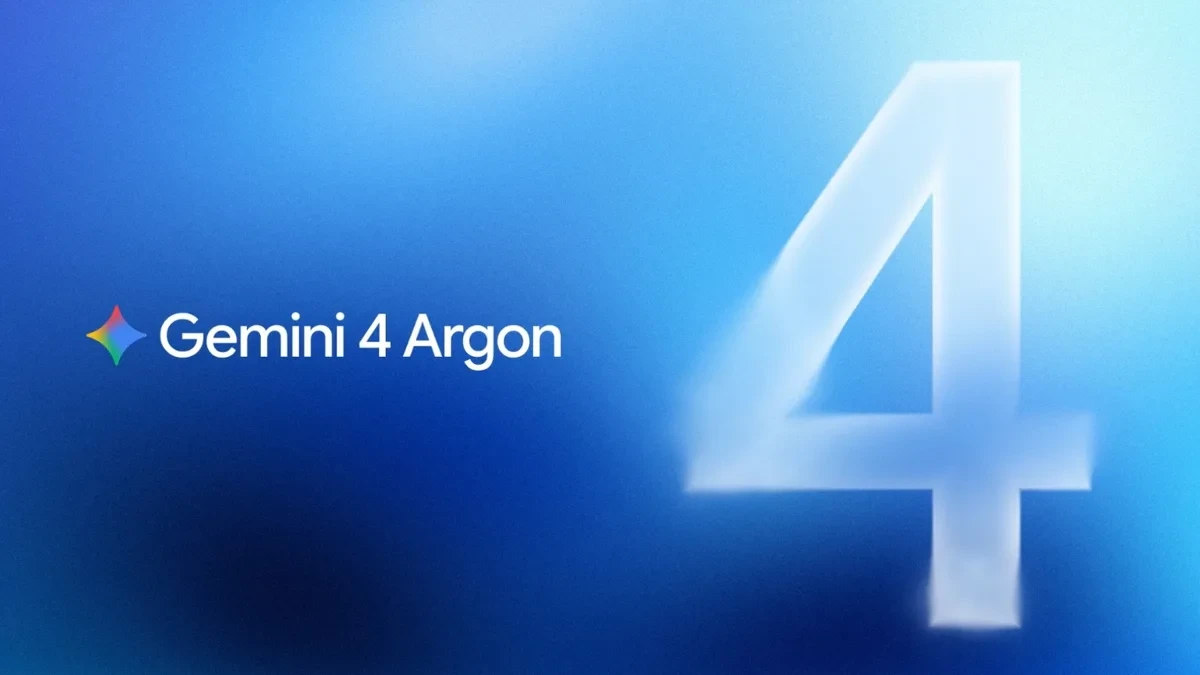 Ilustrasi logo dan antarmuka model AI Google Gemini 4 Argon