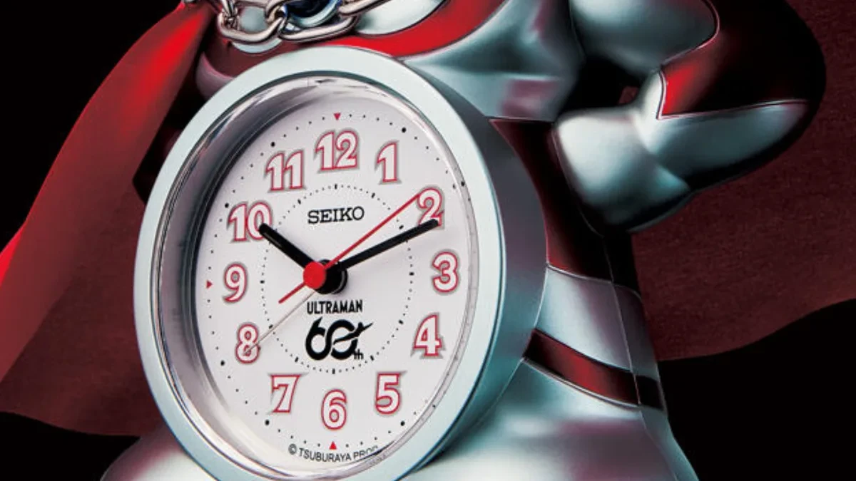Jam alarm Seiko JF860A Ultraman edisi terbatas tampak depan