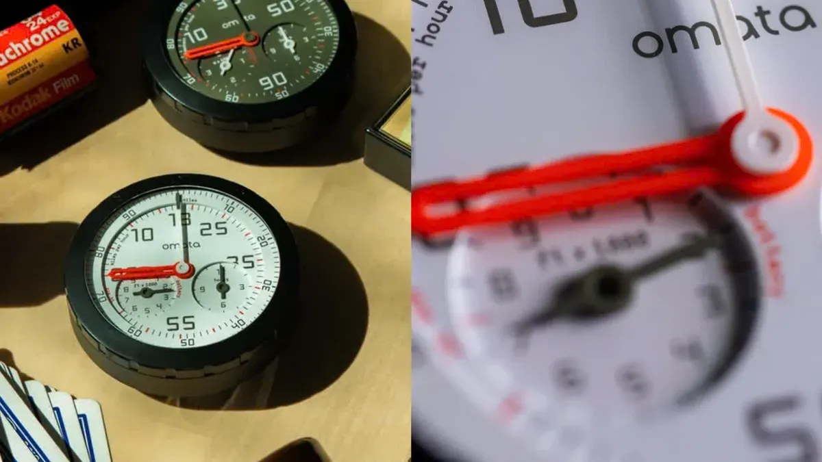 Komputer sepeda analog Omata Silca dengan dial mekanikal Seiko