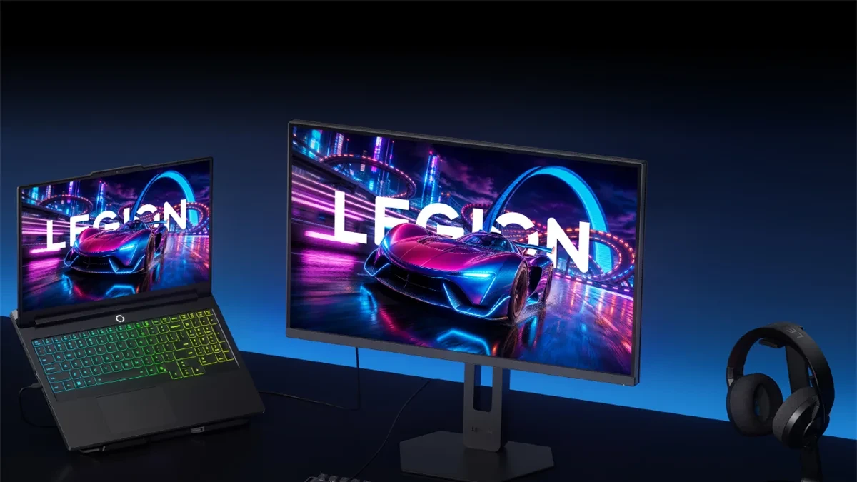 Tampilan monitor gaming Lenovo Legion 27Q-20 beresolusi 2K 320Hz