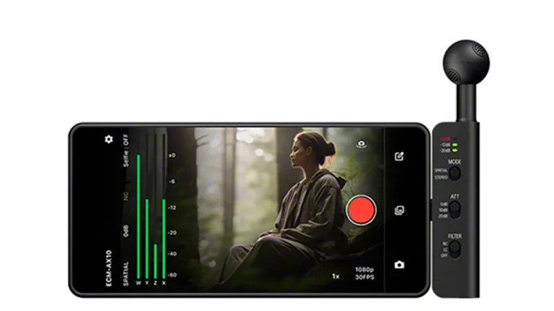 Mikrofon Sony ECM-AX10 Usung Perekaman Spatial Audio untuk HP