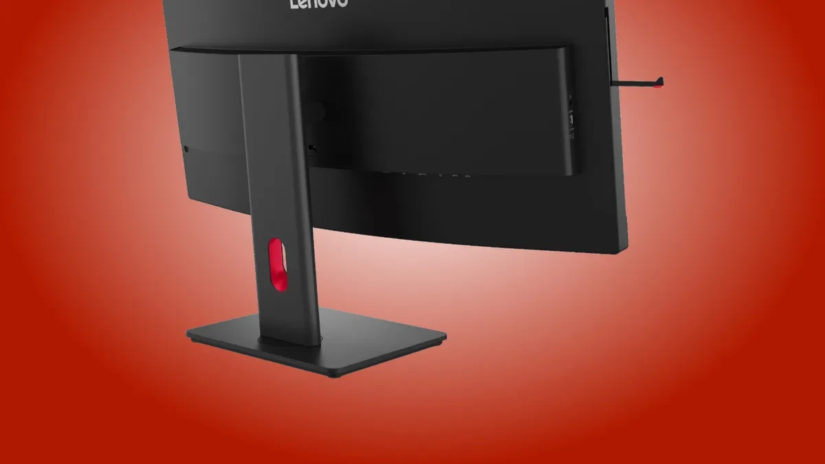 Monitor ultrawide Lenovo ThinkVision T34WD-4v tampak depan