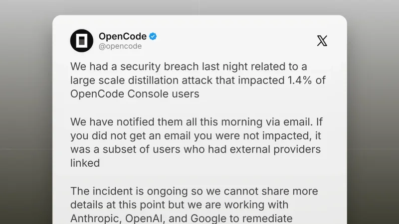 OpenCode Konfirmasi Kebocoran API Key, Pengguna Alami Kerugian Finansial