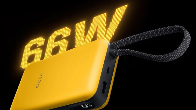 Power Bank iQOO 20.000 mAh Meluncur dengan Kabel Built-In dan Fast Charging 66W