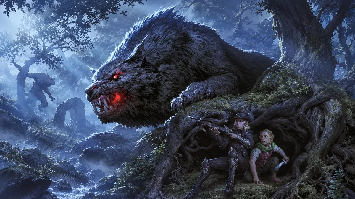 Tampilan promosi ekspansi The Wolves of Mordor untuk game The Lord of the Rings Online