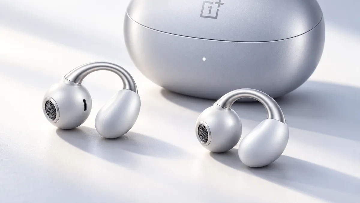 TWS Open-Ear OnePlus Buds Clip dengan desain C-bridge fleksibel dan opsi warna elegan